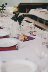 table set for a wedding reception