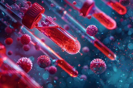 Close-up of bloody tube with abundant red blood