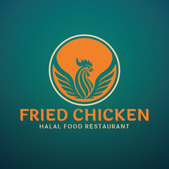 Fototapeta premium Rooster Logo for Fried Chicken Restaurant