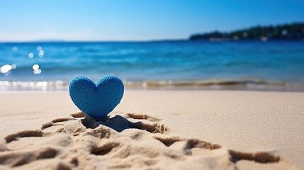 Fototapeta premium heart on the sand