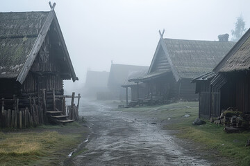 Early Morning Fog over Traditional Viking Village   © YouAreBeautiful