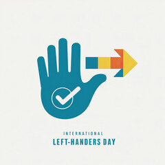 Obraz premium International Left-Handers Day, Illustration, International Left-Handers Day Poster, on 13 August. Left-Handers Day, Post, Left-Handers Day Poster, Banner, Social Media Poster, 