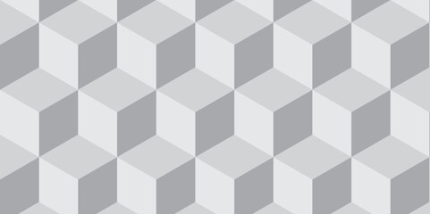 Seamless abstract white and gray background from cubes and lines. Geometric tiles and mosaic creative stylish seamless pattern block cube background. minimal hexagon Cubes mosaic shape vector design.