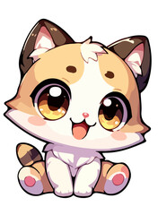 Anime character, fantasy animal, vector image