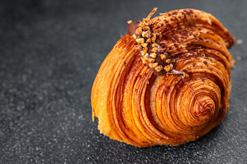 croissant fresh sweet dessert baking bakery appetizer meal food snack on the table copy space food...