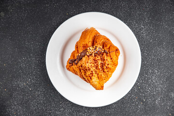 croissant fresh sweet dessert baking bakery appetizer meal food snack on the table copy space food background 