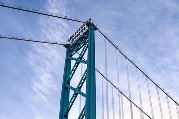 Ambassador Bridge. Commerce infrastructure in the border of the USA and Canada. © TOimages
