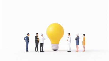 Cartoon characters. Concept for business teamwork. Team searching for new ideas solutions. 3D illustration.