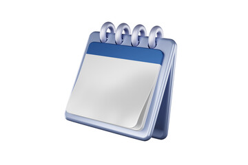 3D rendering A cute calendar that tells the day floats in the air. holiday concept at work