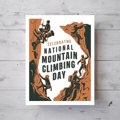 National Mountain Climbing Day, illustration Art, National Mountain Climbing Day Poster, Mountain Climbing Day, Poster, Post, Banner, Social Media Poster