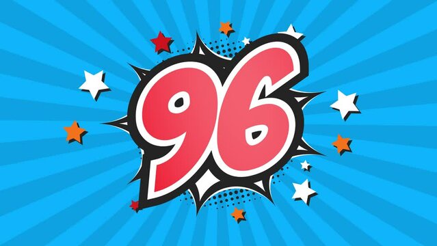 Animation of Number 96 - Ninety-Six - 96th ninety-sixth
