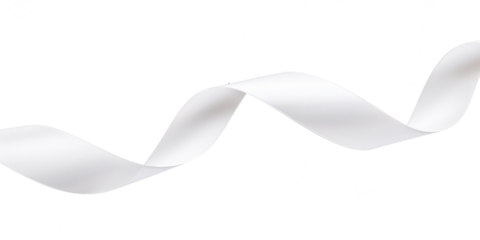 white ribbon string isolated on white or transparent png
