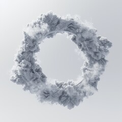 Rocket launch flames and smoke. Isolated rendering in 3d