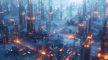 Fototapeta premium Illustrate a futuristic 3D world