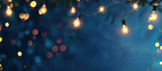 LED string lights christmas decoration lights. Copy space image. Place for adding text and design