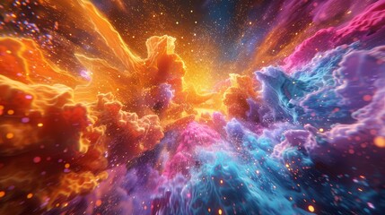 Fototapeta premium Illustrate a mesmerizing 3D burst of colors