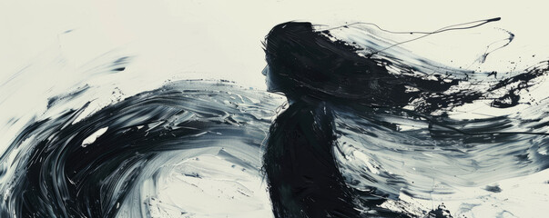 A single brushstroke that captures the essence of an emotion or concept, conveying powerful messages through minimalist expression.