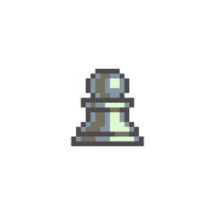 Chess pawn icon. Pixel art style. 8-bit video game sprite. Game assets. Isolated abstract vector illustration.