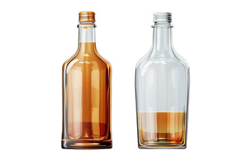 Full and Empty Glass Bottles isolated on transparent background png