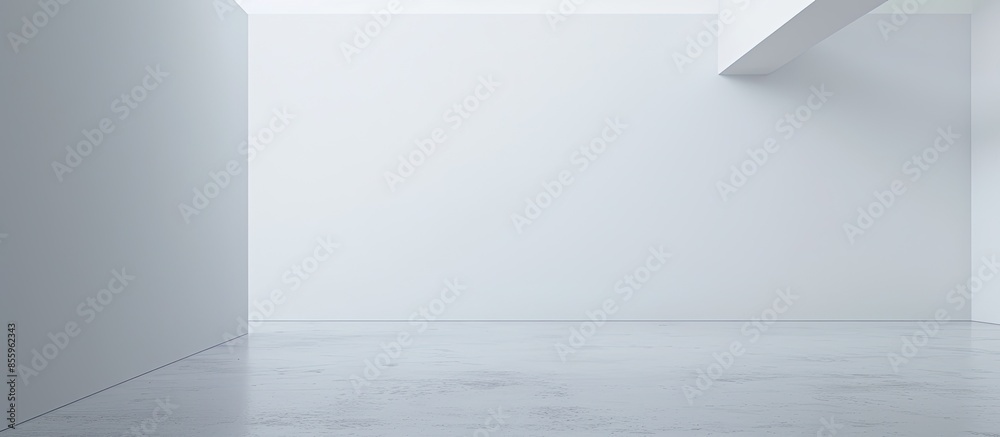 Poster empty space in a white room. copy space image. place for adding text and design