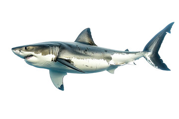 Naklejka premium Great White Shark isolated on transparent background png