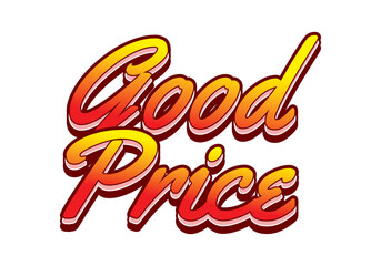 Fototapeta premium Good price. Text effect in 3D look with good colors
