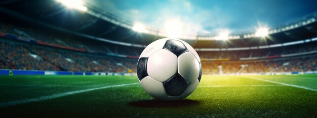 Naklejka premium A football is played in huge stadium