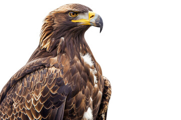 Obraz premium Close-up of a majestic eagle against a transparent background. showcasing its detailed feathers and sharp beak in high resolution.