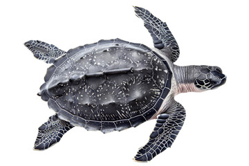 Fototapeta premium High-resolution image of a sea turtle with intricate shell details and flippers, isolated on a transparent background.