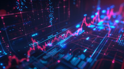 Futuristic Financial Data Visualization, Generative AI