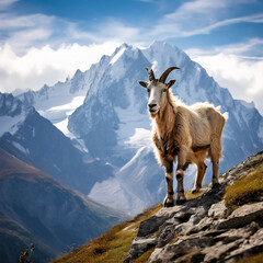 Obraz premium mountain goat on the mountain