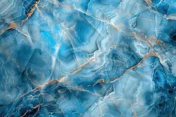 Naklejka premium A blue and white marble wall with a gold border