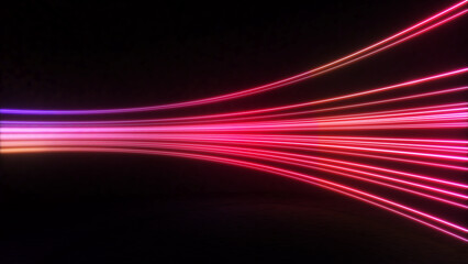 Speed motion on night,neon light wave motion,Abstract image of future technology concept,3d rendering