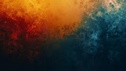 Fototapeta premium A vibrant abstract background blending warm orange and red hues with cool blues and blacks, creating a dramatic contrast.