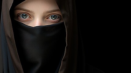 Naklejka premium portrait of a woman with veil
