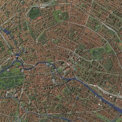 3D illustration of city and urban in Berlin Germany