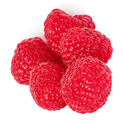 Raspberry isolated. Fresh raspberries  on white background. Heap of  fresh berries close up