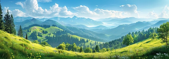 Mountain Landscape with Lush Greenery