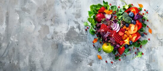 Healthy food in heart diet abstract concept. Copy space image. Place for adding text or design