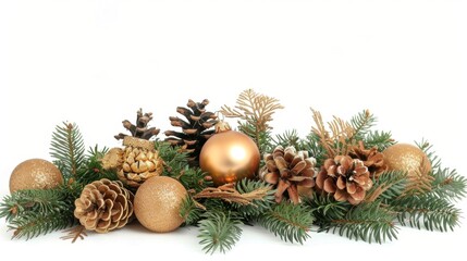 Christmas Pinecone and Ornament Decoration, Generative AI