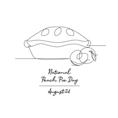 line art of National Peach Pie Day good for National Peach Pie Day celebrate. line art.