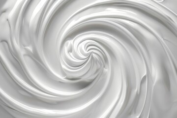 White cosmetic spiral skin cream texture background. Horizontal composition.