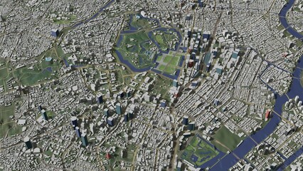 3D illustration of city and urban in Tokyo Japan