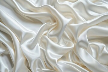 Obraz premium As background, iridescent white silk fabric texture with a luxurious finish