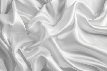 Obraz premium Background with white silk fabric, smooth and floating texture
