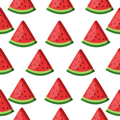Flat pattern watermelon slice on white background