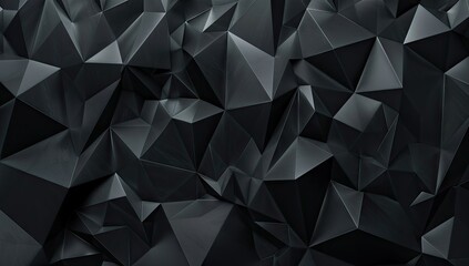 Abstract Black Low Poly Background