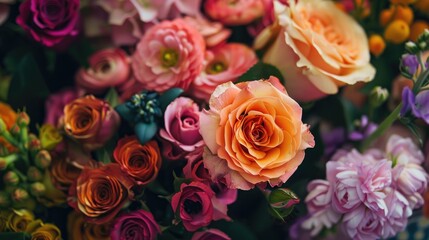 Naklejka premium Close up of vibrant and fresh flowers