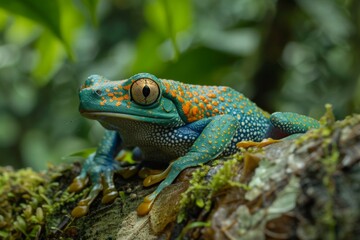 Obraz premium A little peacock tree frog