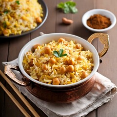 Indian cuisine food Chickpea pulao also known as chana pulao or pulav